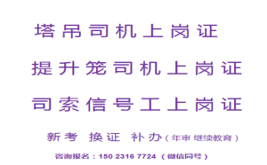  重庆市2022奉节县塔吊司机和升降司机全程取证班-塔吊司索工多久审一次